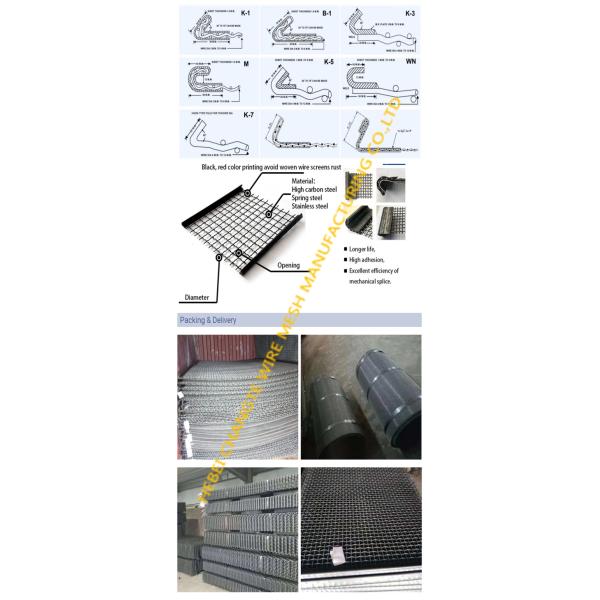 Square Hole Polished 72A Manganese Steel Vibrating Screen Mesh