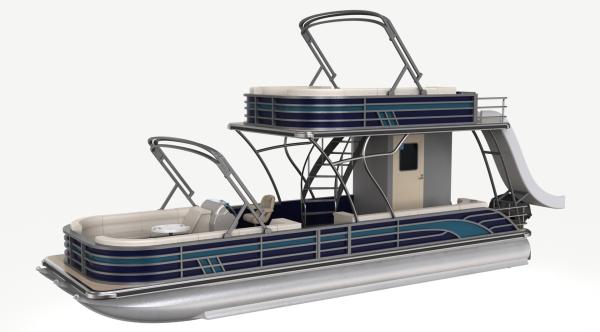 Pontoon à deux ponts avec échelle de natation pour les fêtes et les loisirs