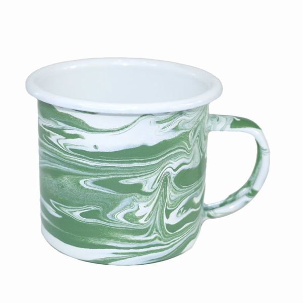 Small Enamel Custom Mugs 350ml 500ml Speckle Coating EU FDA Certified Bottom Logo