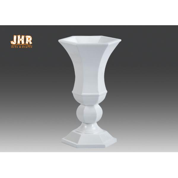 Lightweight Glossy White Fiberglass Planters Floor Vases Wedding Decor Items