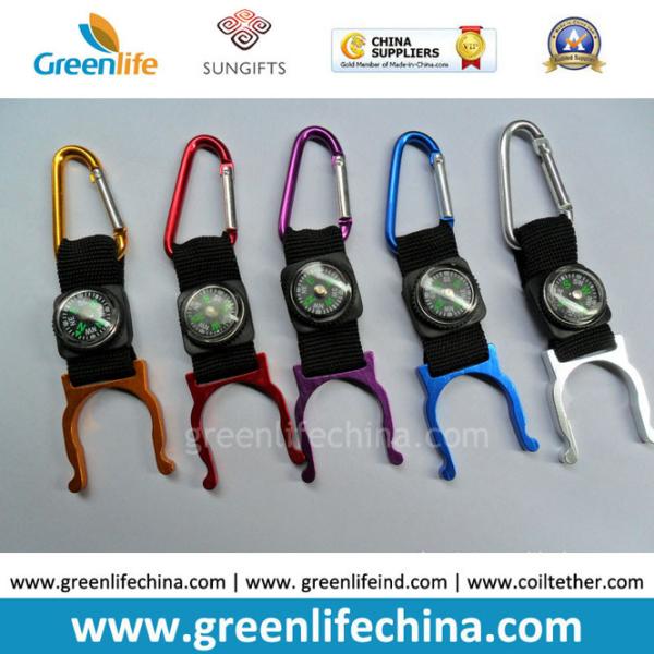 Wholesale cheap custom aluminum carabiner for promotion w/custom laser logo&key ring