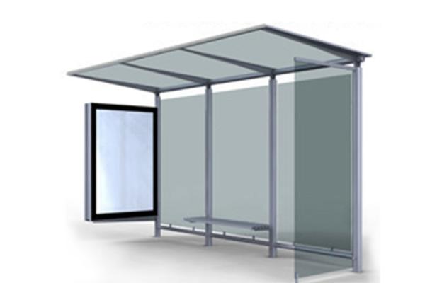 Good Light Transmission Portable Bus Shelters , H Shaped Stainless Steel Glass Canopy
