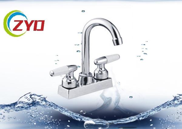 Cold / Hot Water Deck Mount Kitchen Faucet , Basin 2 Handle Kitchen Faucet