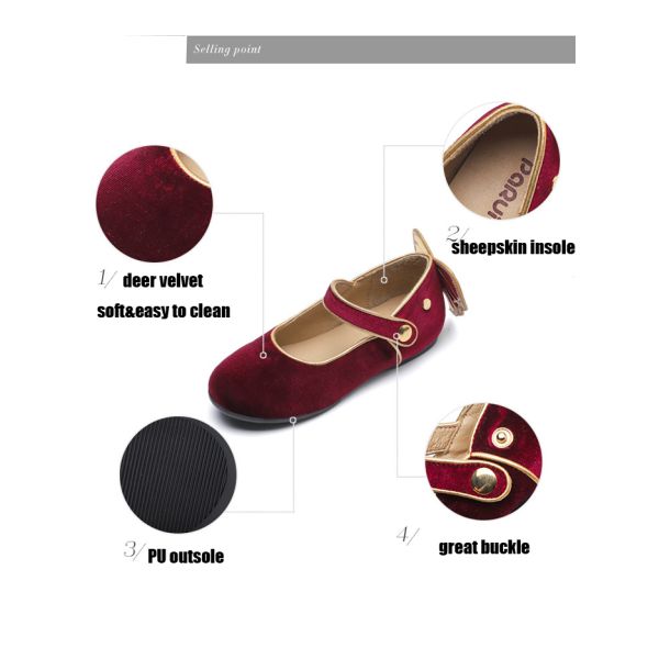 Wedding Party Tape Buckle Toddler Ballerina Shoes