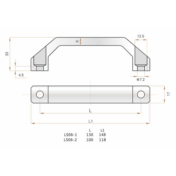 OEM Aluminum Cabinet Pull Handles , Modern Furniture Metal Door Pull Handle
