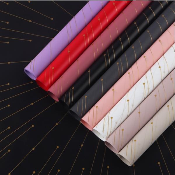 Le point de départ de Milan Paper Love: papier d'emballage de fleurs en relief en or haut de gamme, papier bouquet, papier cadeau en plastique étanche, papier cadeau fait à la main