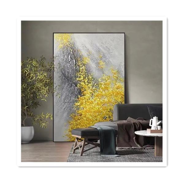 Peint à la main paysage abstrait moderne fortune feuille d'or texture peinture à l'huile pour la décoration intérieure