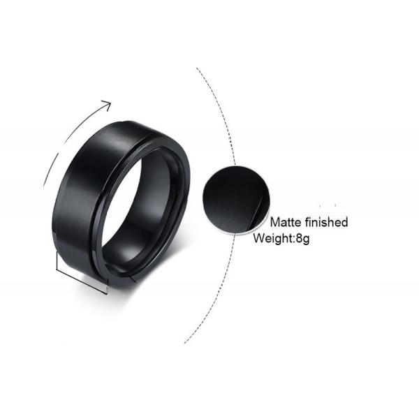 Black / Silver / Gold Stainless Steel Spinner Ring 8mm Third Party Appraisal For Men Women