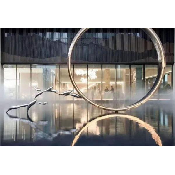 Public Modern Fish Metal Art Sculptures Stainless Steel Decorative Customized
