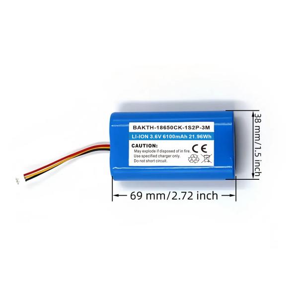 18650 LED Light Lithium Ion Battery Bank 1S2P 3.6V 6100mAh With Protection PCM/PCB