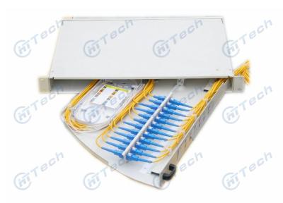 19 Inch 1U 24 Port Fiber Optic Patch Panel Wall Mounted Cold Rolling Steel Material