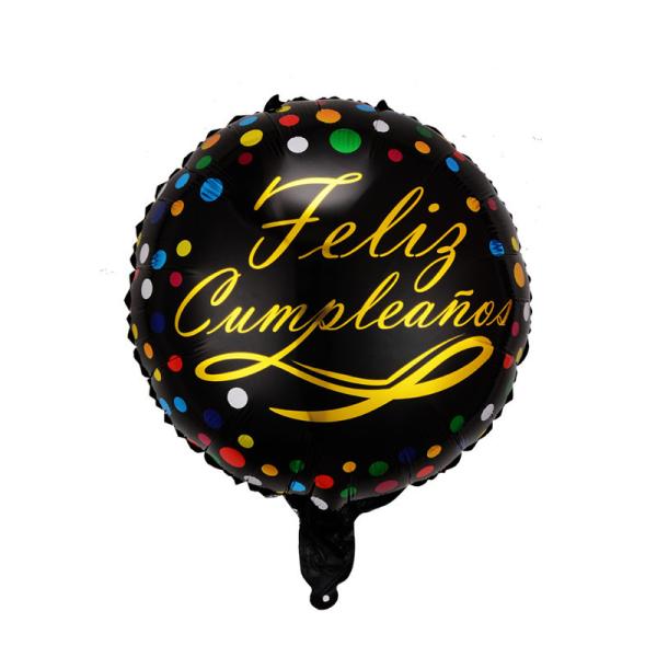 Spanish Happy Birthday Round Hexagonal Aluminum Film Balloons 18 Inch