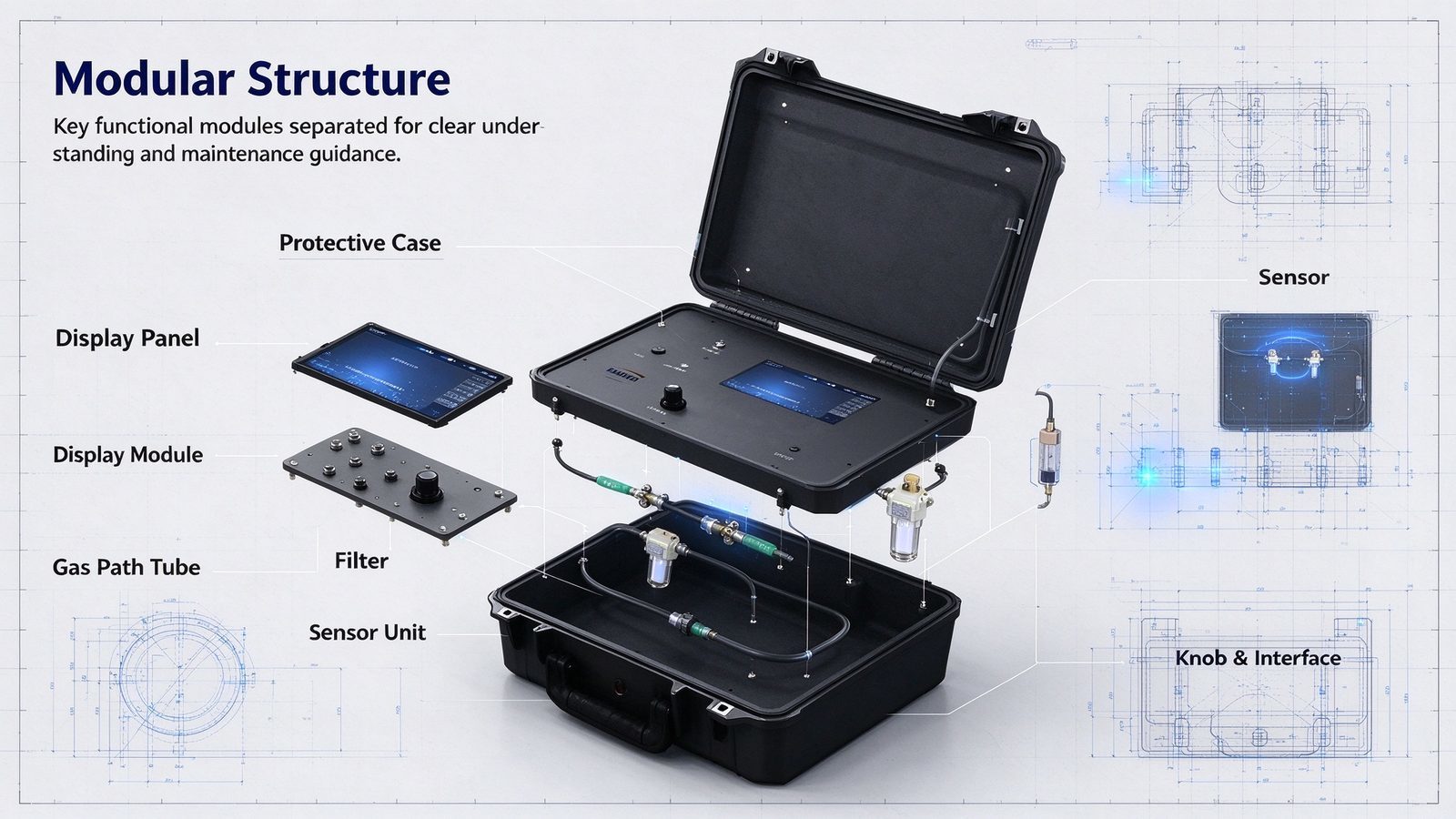 Metal Multi Gas Analyzer CH4 CO CO2 Tester Gas Detector Three Gas Analyzer Device
