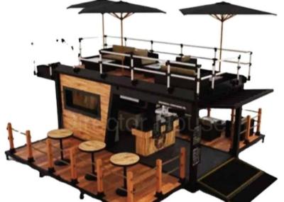Magasin mobile du conteneur 20hc préfabriqué avec l'escalator de terrasse