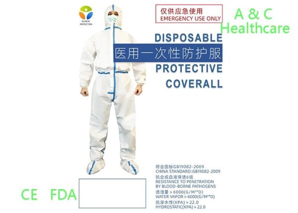 Medical Surgical Disposable Protective Coverall PP Non Woven Workwear Uniform