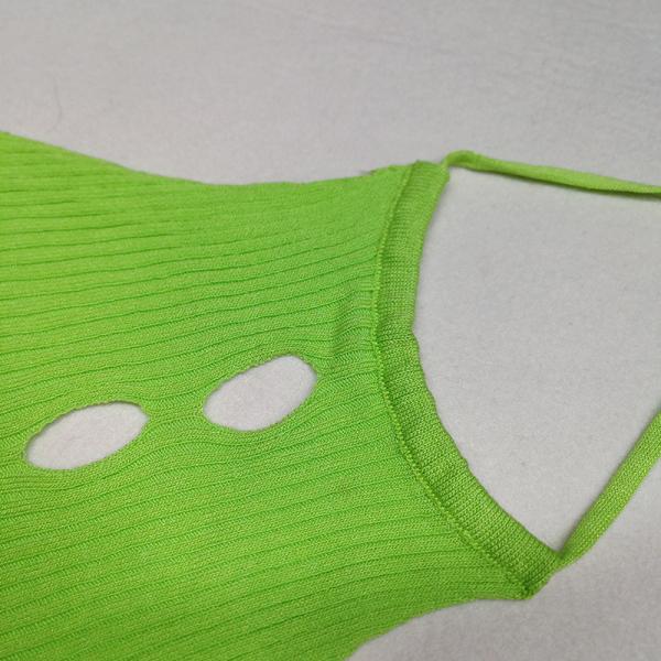 Ladies Casual Halter Neck Cropped Knitted Sleeveless Vest Slim Fit Backless