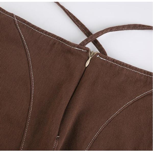 Браун женщин изготовителей одеяния OEM шнурует вверх джинсовую ткань Culottes тонкая широкая нога замыкает накоротко