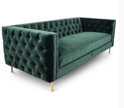 Home Furniture Living Room Couches 3 Seat Sofa Green Velvet Fabric Upholstered