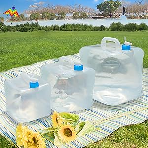 Collapsible Water Container With Spigot 2.6 Gallon, Foldable Camping Water Storage Jug Portable Water Tank Canteen For Outdoor Hiking, Fishing, Emergency