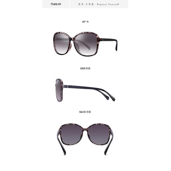 Black Brown Mauve Ladies Polarized Sunglasses , Polarized Metal Sunglasses Plastic Temple