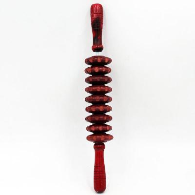 Equipamento de madeira de lustro 36cm do rolo da massagem da roda para a parte traseira