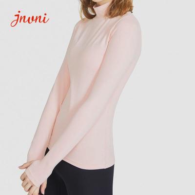 Hausse du long pull de recyclage de dessus de yoga de douille avec la construction dans le soutien-gorge 220gsm