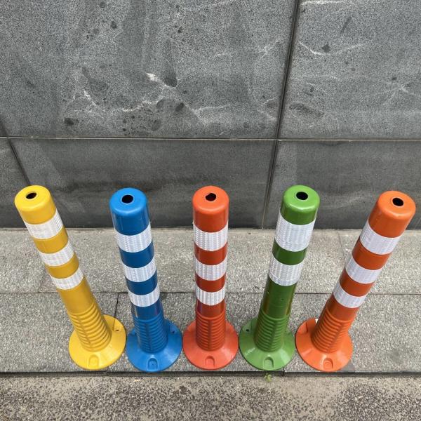 Flexible TPU FRP Fiberglass 100cm Orange Reflective Traffic Delineator Post Spring Post for Road Safety