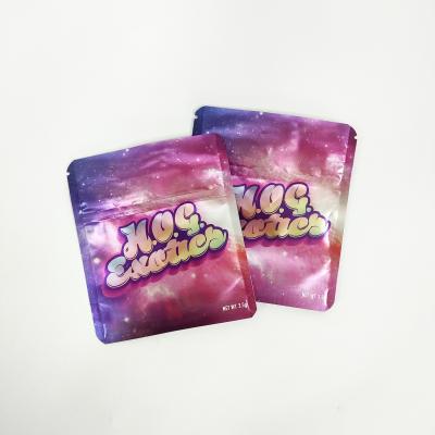 Digital Print Die Cut 3.5g Smell Proof Custom Mylar Bag 3 Side Seal Pouch