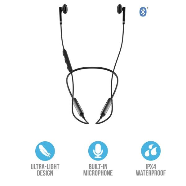 Hot neckband bluetooth wireless earphones,long playing time stereo sound bluetooth earphones with metal housing