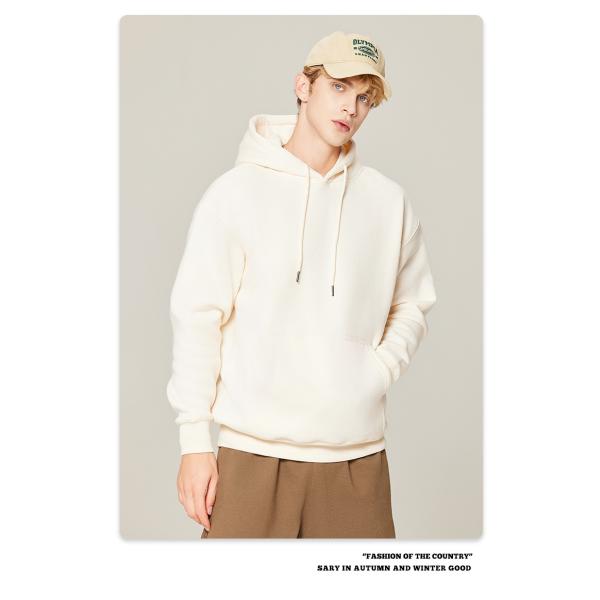 350G-700G Cotton French Terry Fleece Hooded Sweatshirt Men'S Oversized Loose Drop Shoulder