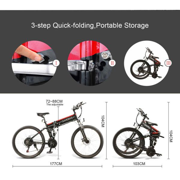 Portable Samebike Lo26 Moped Electric Bike With 30-50Nm Torque