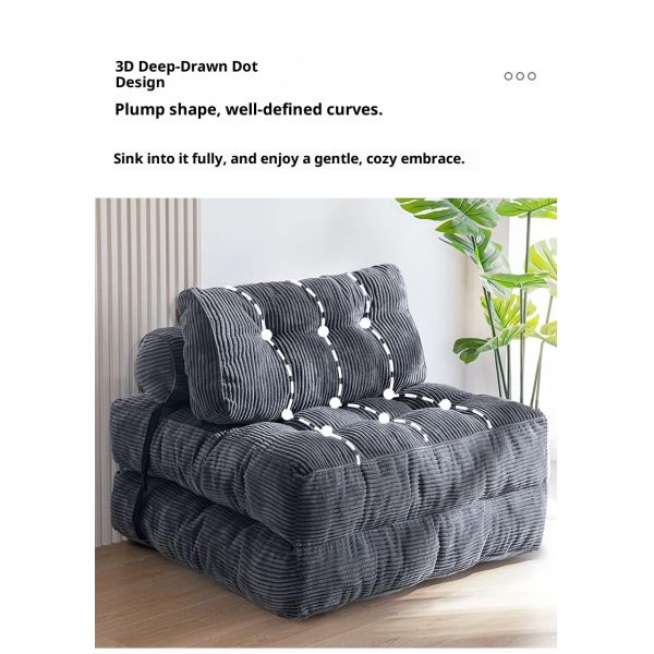 Single Seat Foldable Sofa Beds Convertible Sleeper Chair Compressed Sofa Square Modern Living Room Lounge Lazy Floor Sofa