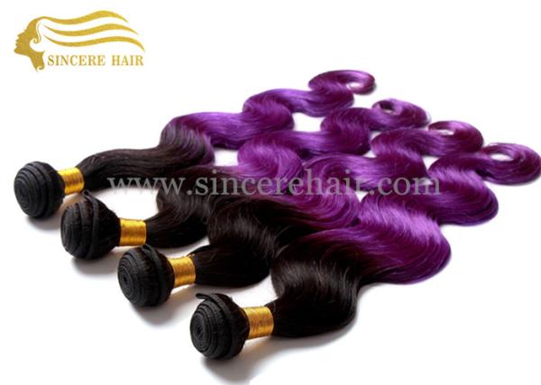 Hot Sell 55 CM Body Wave Purple Ombre Hair Extensions Weaving Weft for Sale