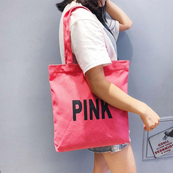 Eco Friendly Reusable Women Canvas Cotton Bag Custom Printed Organic Tote for Grocery