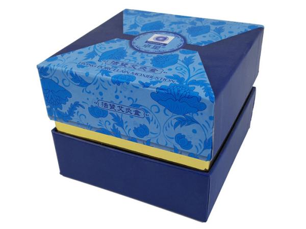 157G Gloss Art Paper Gluing 1800G Cardboard Material Blue Color Printing Lid Bottom Structure Box for  Food Packaging