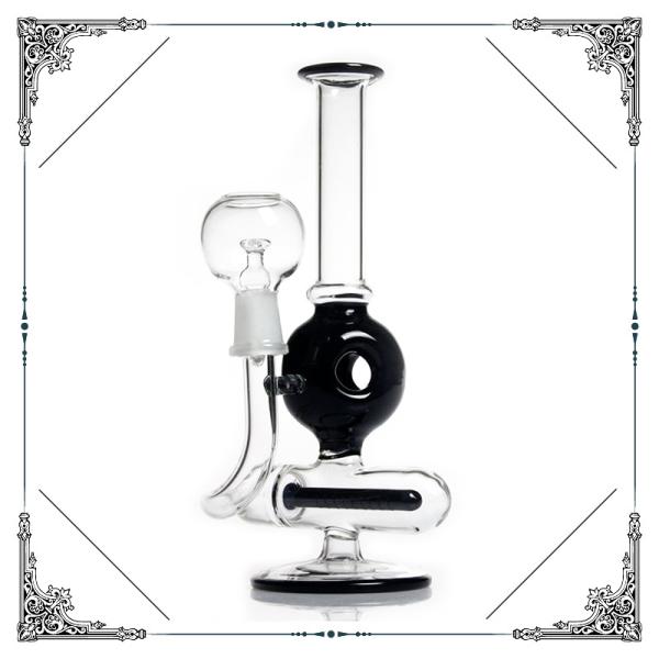 Black Skull Glass Water Pipe Glass Pipe Dab Oil Rigs With Inline Percolator Hookah