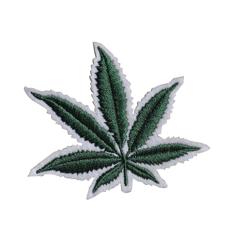 Newest Design Custom Leaf Pattern Embroidery Patch for Clothes Decoration