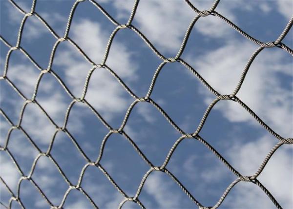 SS316 Diamond Hole Knotted Kind Wire Cable Netting For Hotel
