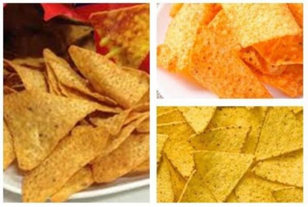 Small Fried Doritos Making Machine 52kw Double Screw Extrusion Energy Saving