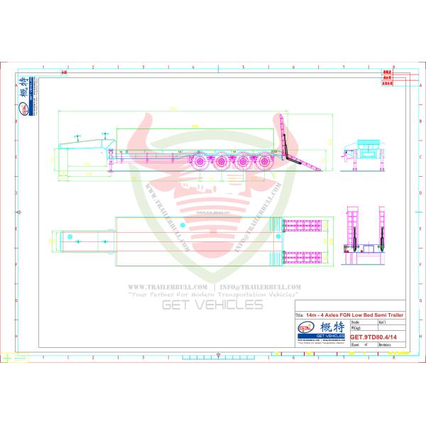 80 Ton Capacity FGN Low Bed Trailers with Wabco Brake System and Loading Deck 596 x 3