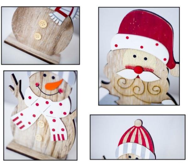 Wooden Christmas Gift Christmas Heart/Star/Tree Hanging Decoration