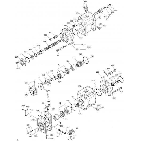 Насос поршеня K1000698E экскаватора Dx225lc главный гидравлический для Doosan
