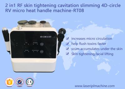 2 em 1 pele do equipamento da beleza do RF que aperta máquina do punho do calor do círculo rv do emagrecimento 4D da cavitação a micro