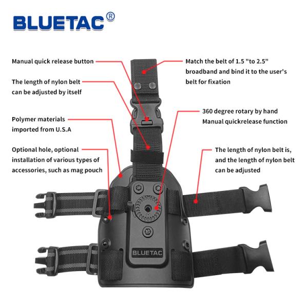 High Tech Polymer OWB Gun Holster Carry Attachment Drop Leg Platform