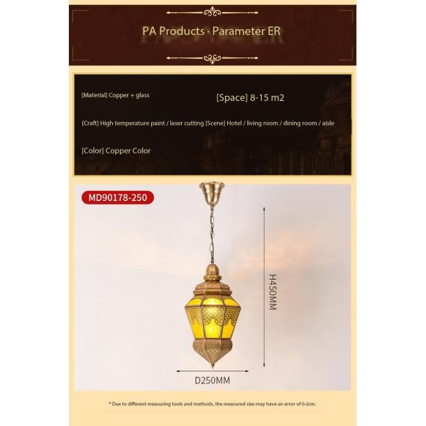 LED Decorative Vintage Copper Chandelier For Restaurant E27 Bulb Base