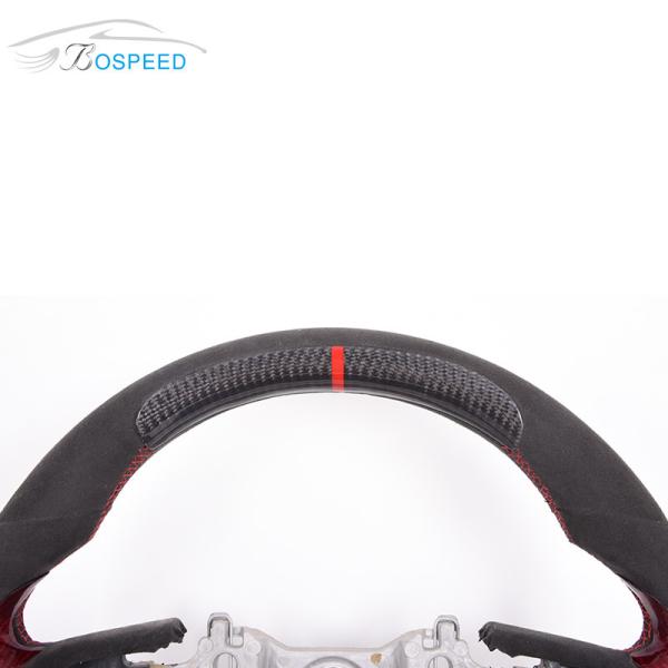 Personalised Alcantara Toyota Carbon Fiber Steering Wheel Hilux With Red Patchs