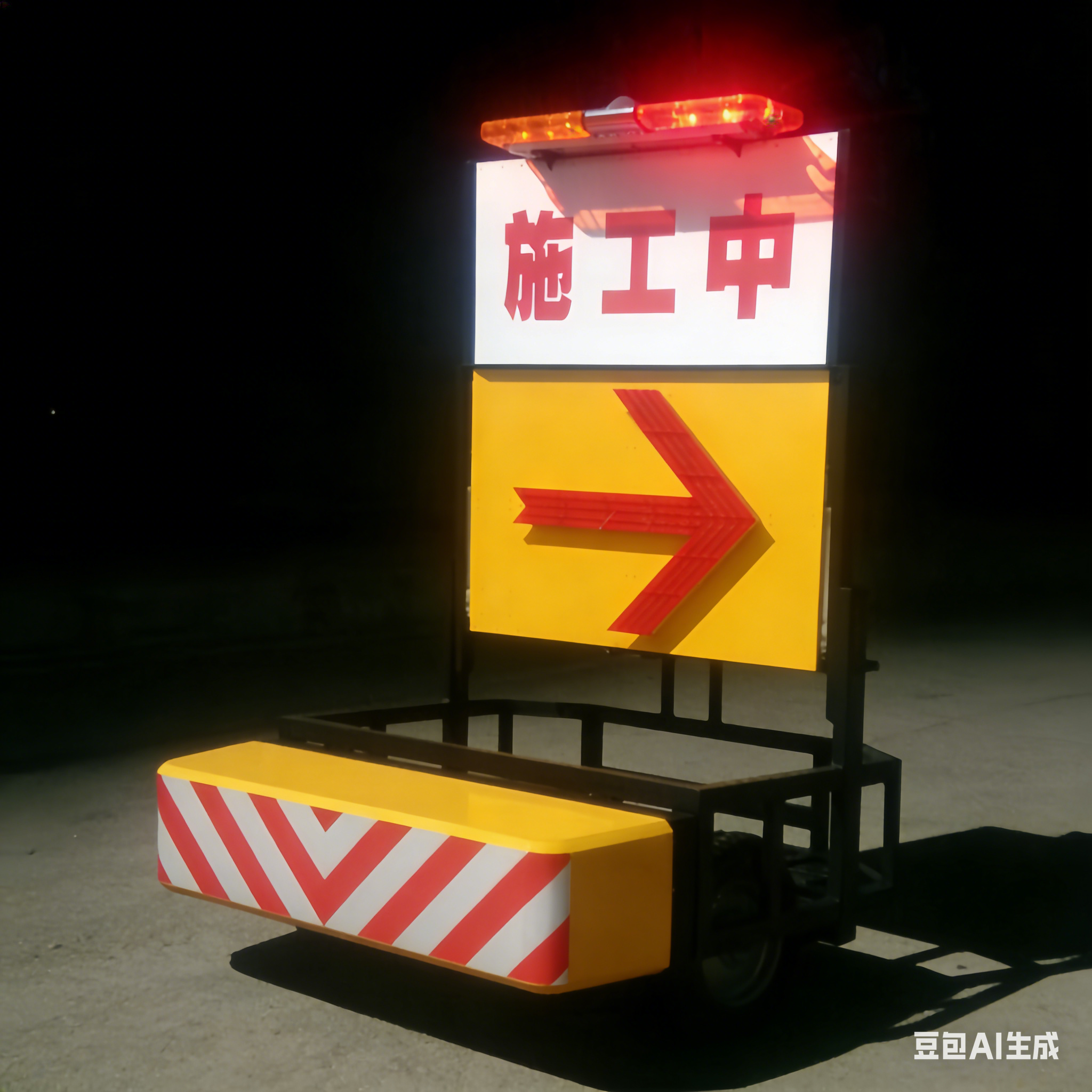LED Direction Arrow Retractable Mobile Vehicle Barrier With Patent Certification