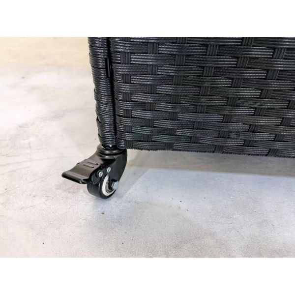 Garden Storage Box with Lid (124x14x59cm) Wicker Chest for Home Organization Blanket Toy & Clothes Storage & Decor