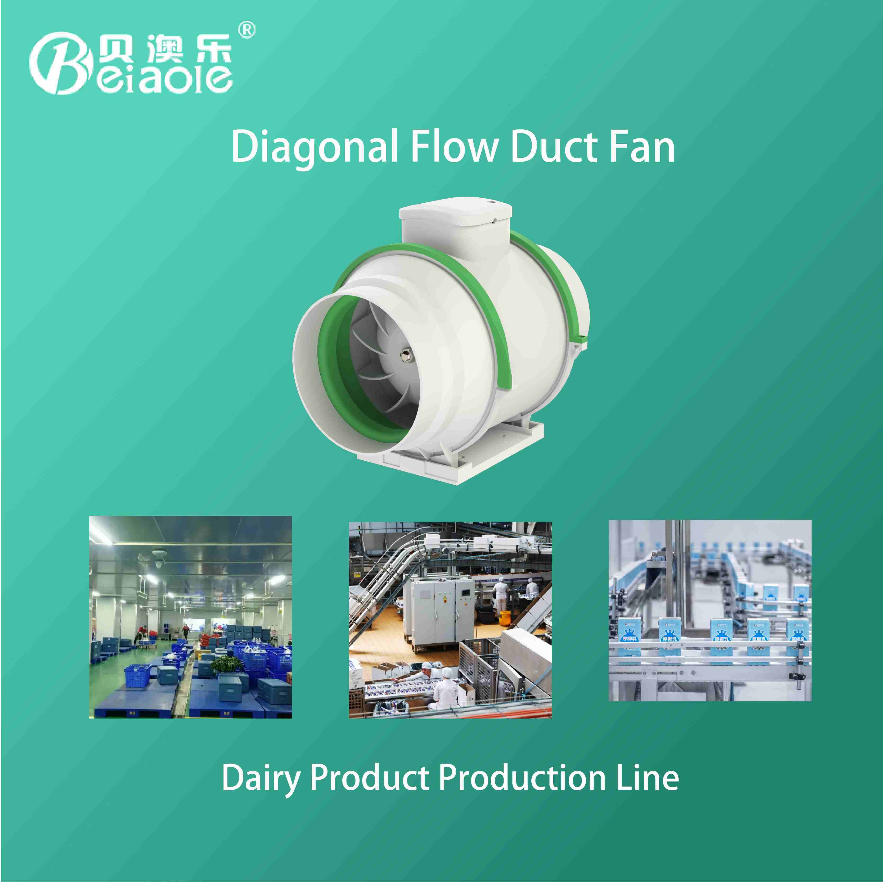 Electric Axial Silent Duct Fan Exhaust Ventilation 4 Duct Fan 220V 360W For