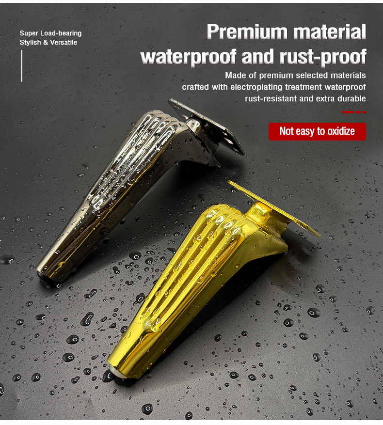 Wholesale Light Luxury Coffee Table Legs Metal Furniture Hardware Support Leg Fittings Sickle-Shaped Sofa Heightening Legs